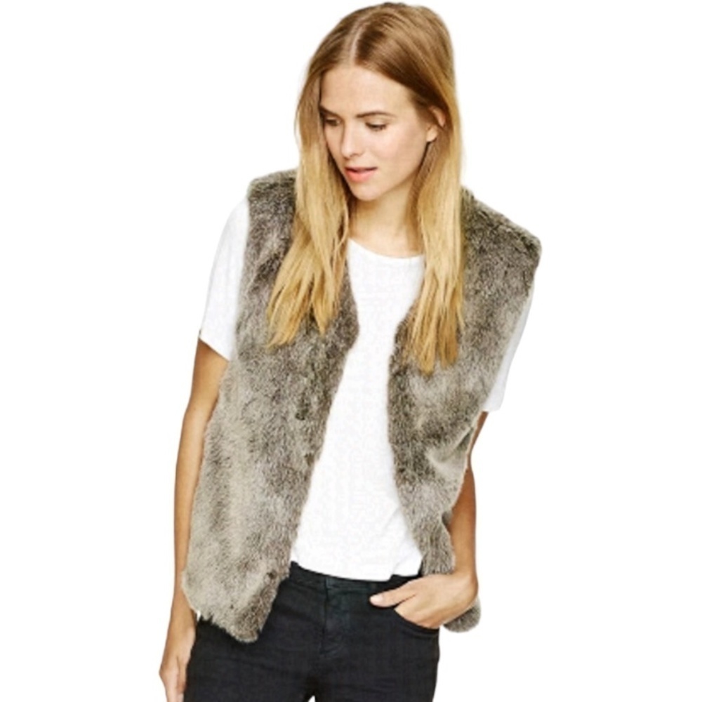 Aritzia Talula Park Slope Faux Fur Vest Size XS Brown